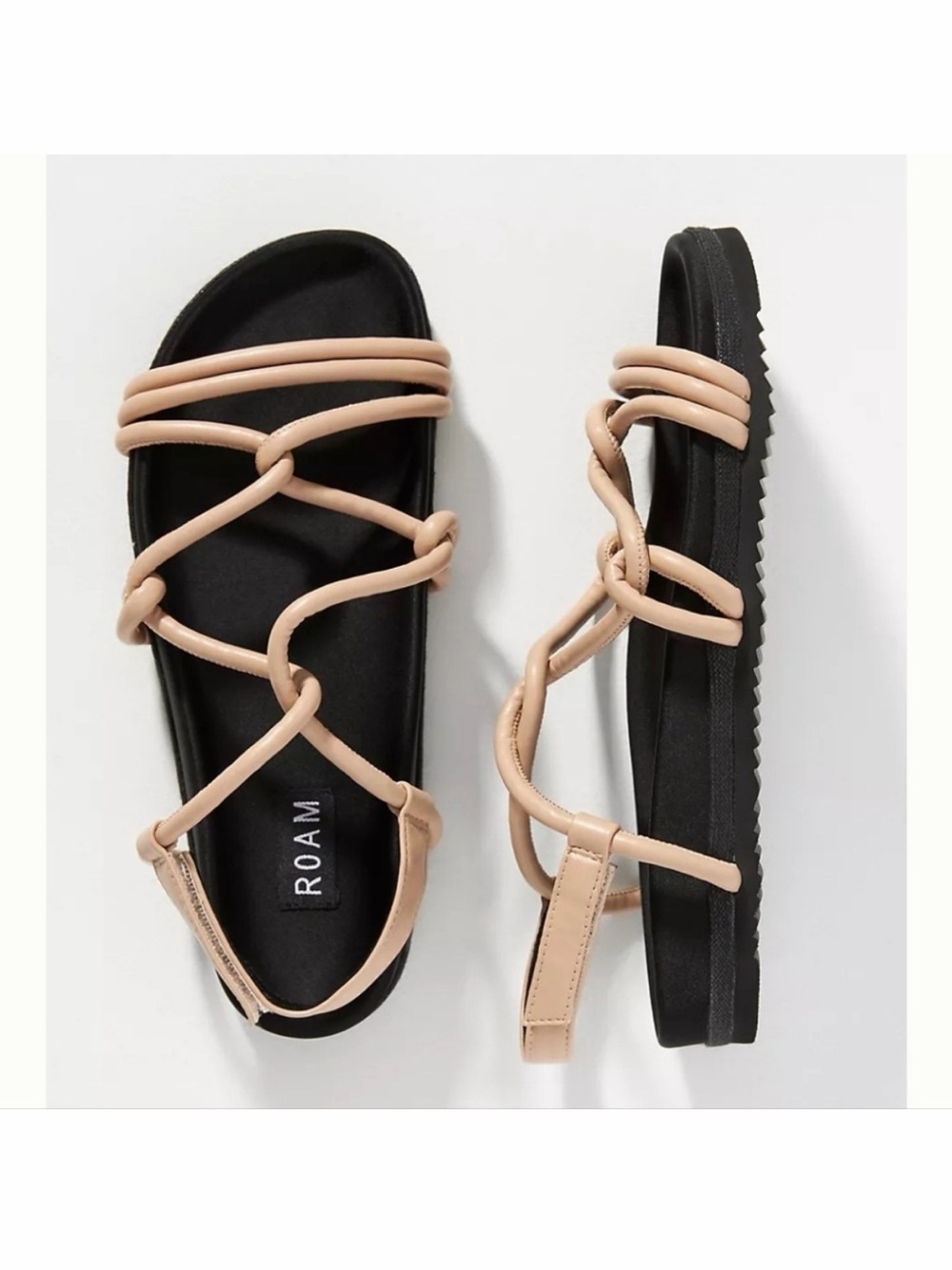 ROAM Anthropologie Linky Sandals Beige Braided Straps